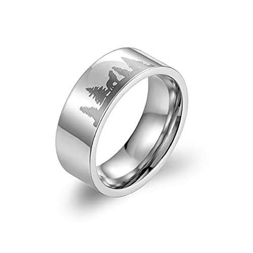 Bague loup lune forêt le cadeau idéal pour homme au look viking et biker