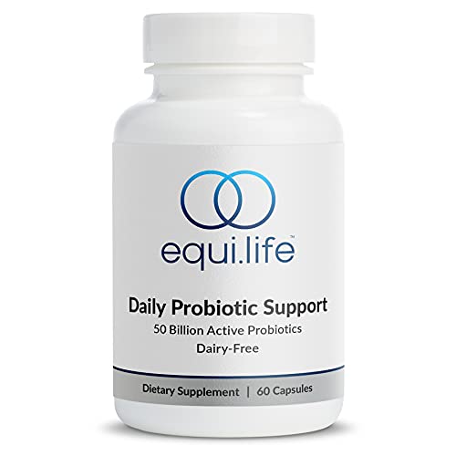 EquiLife - Daily Probiotic Support, Digestion Supplement, Dairy-Free Probiotic, Natural Immunity & Energy Boost, Gut Health Aid, Reduces Bloating, No Refrigeration Needed, Dairy-Free (30 Servings)
