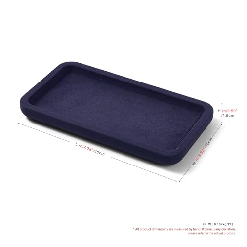 Microfiber Jewelry Trays Stackable Jewelry Display Tray Jewelry Bracelet Necklace Tray Organizer Ring Earring Necklace Organizer Tray Jewelry Trays For Drawers (Blue