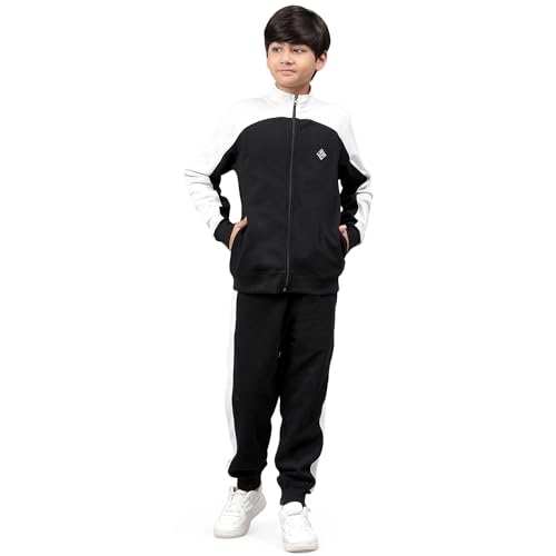 Image of Li'l Tomatoes Boys Fleece Winter Tracksuit Set | Full Sleeve Sweatshirt & Track Pant | Soft & Warm | 7-16 Years