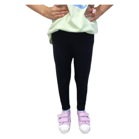 LUXE DIVA Girls Plain Legging Full Length Kids Children Teen Basic Stretchy Full Length Ages 2 3 4 5 6 7 8 9 10 11 12 13 Dance Stretch Teen 20+ Colours Black Cover