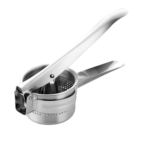 Wenrescry Schiacciapatate Manuale in Acciaio Inox Ergonomico, per Patate, Verdure, Frutta e Limoni, Facile da Usare e Pulire, Ideale per Cucina Professionale e Domestica
