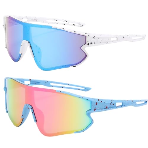 MUNSKT 2 Pares De Gafas De Sol Deportivas Polarizadas Masculinas Gafas De Sol Femeninas Uv400 Esquí, Bicicleta, Gafas De Sol Deportivas De Carrera