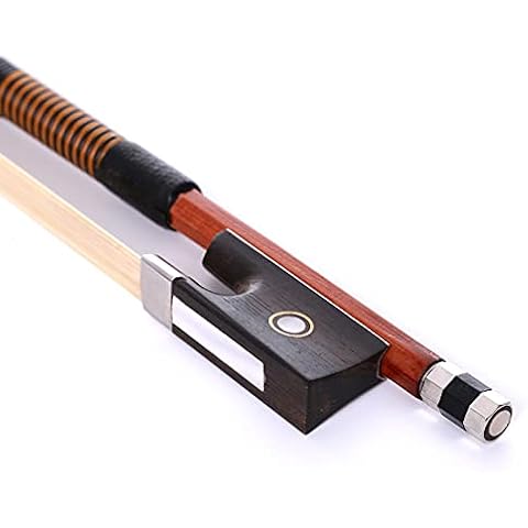 AMZZ 4/4 Full Size Violin Bow - Octagonal Brazilwood Stick, Mongolian White Horse Hair, for 4 4 Violin & Intermediate to Advanced Players (4/4 Size Violin Bow) Cover