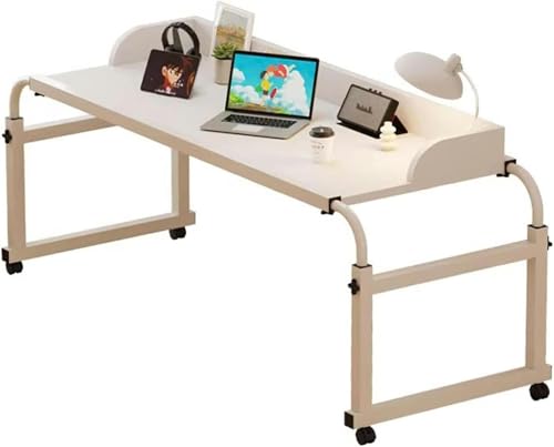 Table de lit réglable 115-210 cm avec roulettes pour ordinateur