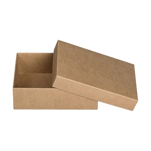 Natürlich verpacken Faltschachtel 11,5 x 15,5 x 5 cm, Braun, mit Deckel, Jade Kraftkarton - 10er Set