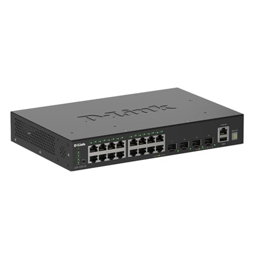 Image of D-Link DGS-1530-20 16-Port Gigabit Stackable Smart Managed Switch 4 Ports 10G SFP+ for uplink, 6kV Surge Protection on ethernet Ports, QoS, Enterprise Security, RPS Support