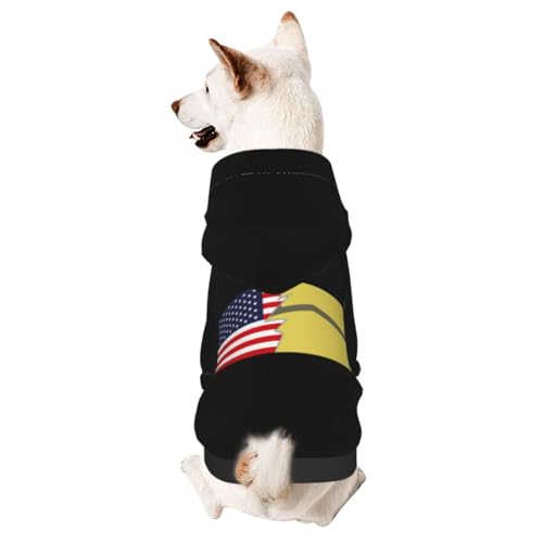 Flag of Harvey Park, Denver and America Dog Sweater Winter Pet Dog Hoodie Sweatshirts Warm Soft Dog Clothes X-Large