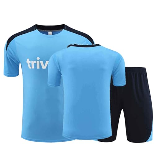 PAREKS 23/24 Männer Frankreich Fußball Trikots Trikot, Frankreich Fußball Trainingsanzüge Trikots Kurzarm Activewear T-Shirts Training Short Fußball-Trainingsshirts für Männer,D,L