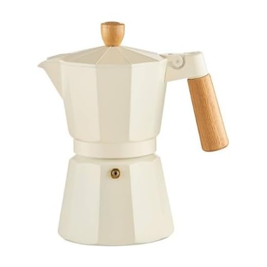 Cafeteira Italiana 6 Xícaras Bege Com Alça Madeira - Hauskraft