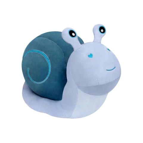 MUPI Cute Cartoon Snail Doll Plush Toy Children's Birthday Gift Big Snail Pillow Doll Kawaii Decor Toy Decor Snail Plush Pout Fish Stuffed Animal Isopod Plush Moth Funny Weird (Blue 7.8 Inch) Cover