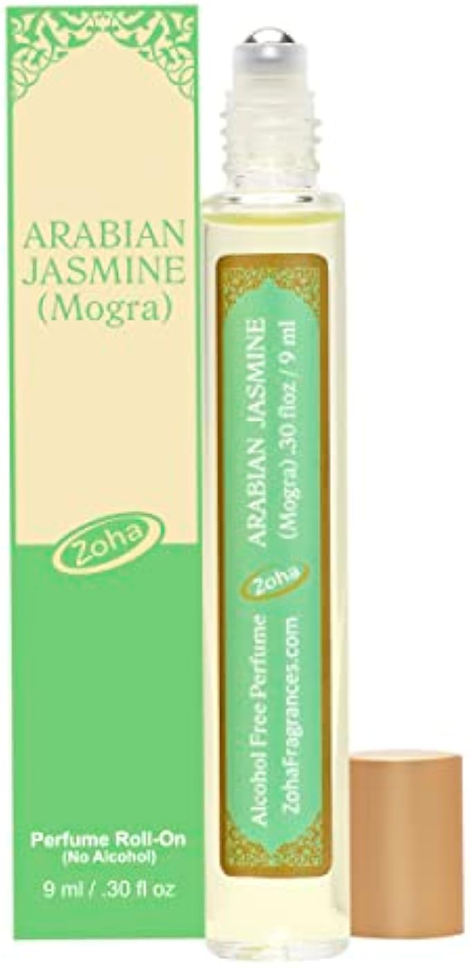 Zoha Arabian Jasmine (a.k.a Mogra)|Roll On Perfume for Women and Men | Alcohol Free & Essential Oil Based Perfumes | Long Lasting & Vegan Fragrance Made in USA (9 ml/.30 Oz)
