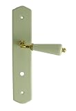 Demi asa de puerta Canon porcelana blanco sobre latón pulido de condena