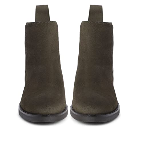 Image of SaintG Tan Suede Leather Chelsea Ankle Boots for Women