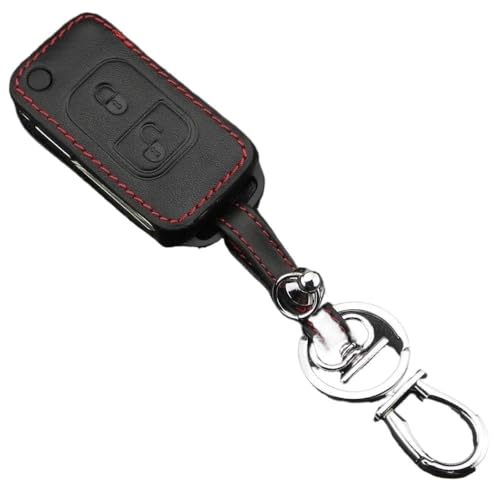 HEXEH Carcasa Llave Funda Cuero con Diseño Llave Coche con 2 Botones Y Mando A Distancia para Aces SLK E113 W Llave Plegable Casos Cubierta Llave Coche
