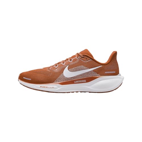 Nike Pegasus 41 Pegasus 41 Men's College Road Running Shoes Texas (FZ5145-800, Desert Orange/White/Wolf Grey/White) Size 12