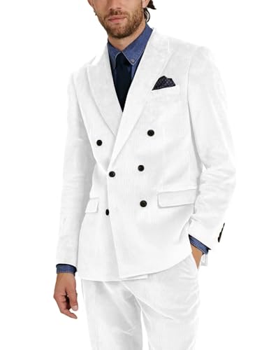 ORBITRAY Mens Corduroy Blazer Suit Jacket Slim Fit for Men Formal Blazer Wedding Groom Dinner Party OB014