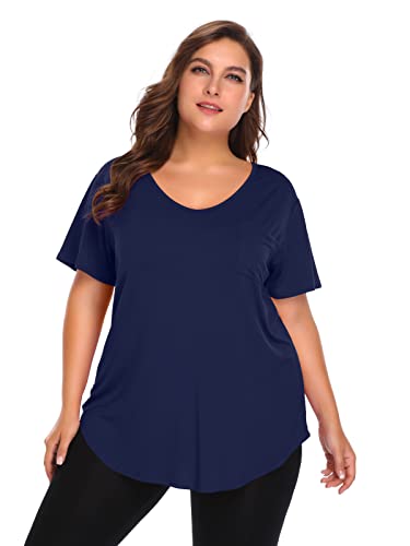 Image of BELAROI Women Plus Size Tops V-Neck Tunics Shirts