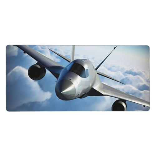 大型デスクマット 35.4 x 15.7インチ 拡張ゲーミングマウスパッド XXL 飛行飛行機 キーボードマット ロングマウスパッド デスクデコレーション ライティングパッド デスクトップマット ノートパソコン マウスパッド オフィスホーム用