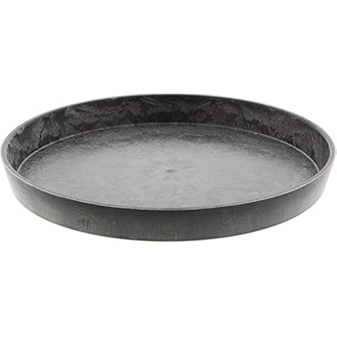 Lucky Winner Hard Plastic Plant Saucer, Faux Slate Look (8.5") Cover