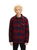TOM TAILOR Denim Herren Overshirt Jacke mit Karo-Muster 1032438, 28393 - Burgundy Navy Big Vichy Check, M