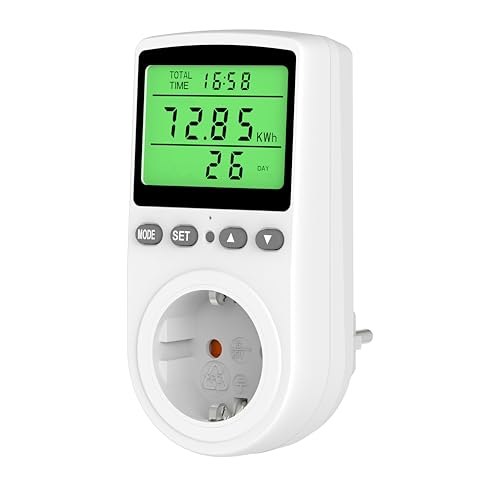 Awootsv Stromzähler für Steckdose Strommessgerät Energiekostenmessgerät mit LCD Bildschirm...