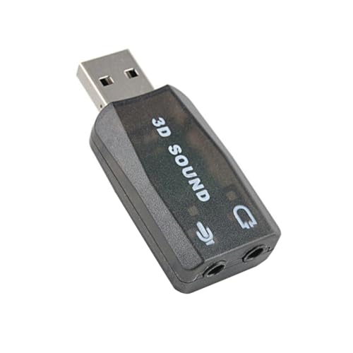 Hklshyd Tarjeta de Sonido USB Tarjeta de Sonido Externa Adaptador de Audio Estéreo USB A 3,5 mm para Win 7 8 Altavoz Android Auriculares para Computadora Portátil Marrón