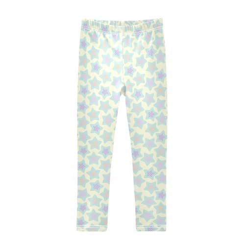 Colorful Shining Stars Girls Leggings,Workout Leggings for Girls Toddler Athletic Leggings Size for 3-10T