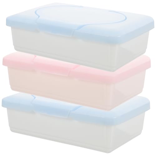 Ciieeo 3pcs Mini Wipes Box Low Box Plastic Box Pp Box 3pcs Travel Wipes Boxes of Tissue Wipe Dispenser Wipe Holder for Bathroom Wipe Holders