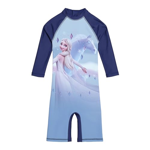United Labels Die Eiskönigin Badeanzug UV Schutz 50 für Mädchen ELSA Blau 122/128 Schwimmanzug Einteiler Bademode Kinder Badebekleidung