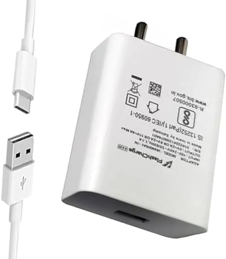 Image of Original 44W Flash Type C Charger Adapter (Included Cable) Compatible with iQOO Z6 /Z6 44W /Z6 lIte 5G /T1 /Neo 6 /Z7 /Z7 Pro /V23 /V23e /V23 Pro /V25 /V25e /V25 Pro /V26 /V27 /Y35 /Y73 /V215G Series USB-C(AX001)