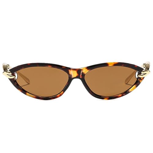 willochra Retro Oval Cat Eye Sunglasses for Women Vintage 90s Small Cute Oval Shape Black Sun Glasses