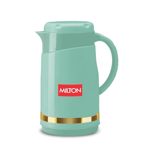 Milton Renova 1000 Water Jug, PU Insulated Inner Stainless Steel Hot & Cold Jug, BPA Free, Leak Proof, 1 Litre, Light Green, Ideal for Tea, Coffee, Water, Hot Beverages