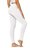 Conceited Women's Leggings - High Waist Soft Yoga Leggings - Full Length Pure White - One Size -...