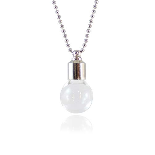 3PCS Empty Vial Necklace Screw Top Vial Empty Bottle Jewelry Glass Vial Pendant DIY Vial Blood Vial Necklace Vampire Jewellery (Round Bulb)