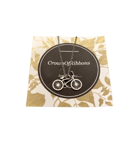 Collar de bicicleta para mujer con colgante ciclista de moda minimalista 2