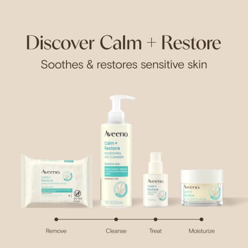 Aveeno Calm + Restore Nourishing Oat Face Cleanser, Daily Hydrating Facial Cleanser for Sensitive Skin with Nourishing Oat & Feverfew, Hypoallergenic, Non-Comedogenic, Fragrance-Free, 7.8 Fl Oz - image 7