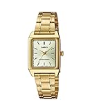 Casio LTP-V007G-9E - Reloj de vestir rectangular de acero inoxidable en tono dorado para mujer