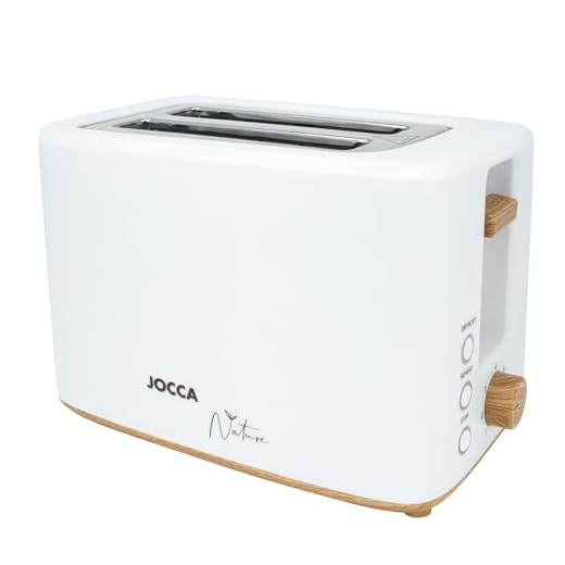JOCCA - Grille-Pain 2 Tranches Sweet Pink Line| Toaster| 7 Niveaux de Grillage| Fonctions Décongélation, Réchauffage et Annulation| Pour Différents Types de Pain| 700W| Blanc