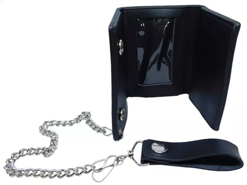 Trade Winds U.S. Navy Emblem Blue Black Genuine Leather Wallet With Chain (4 inch) (Officially Licensed by The US Navy)2