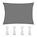 MEEYI Vela Ombreggiante Impermeabile 4X7m Tenda A Vela Anti-UV 95% Impermeabile & Protezione Solare Antivento & Resistente a Strappi per Giardino Cortile Piscine, Grigio