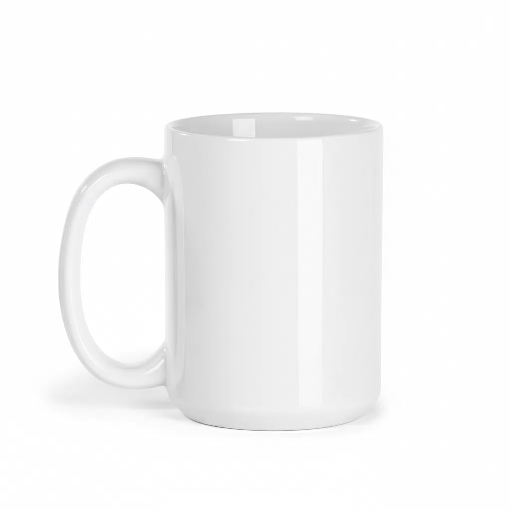 QHJDZGSLZ 1Pc 15oz Sublimation Mug, Ceramic Coffee Cup | Sublimation Blanks, White Cups for DIY Sublimation Printing, Painting and Personalized Gifts