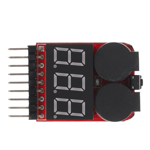 Lithium Ion Battery Tester 1 to 8 Cell Low Voltage Buzzer Alarm Black