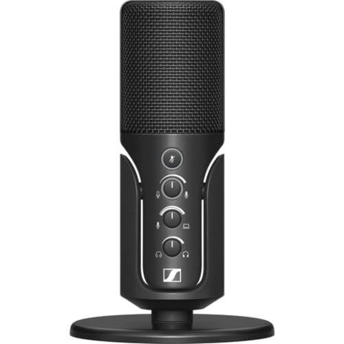 Image of Sennheiser Profile USB Condenser Microphone with Desktop Stand Bundled with Closed-Back Headphones + Microphone Boom Arm + Wind Screen Pop Filter + Microfiber Cleaning Cloth (5 Items)