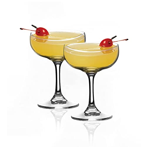 Consistently Creative 6.75Oz (200Ml) Cocktail Coupe Glasses, Perfect For Drinking Martini, Margarita Champagne Cocktails, Crystal Clear Glasses Lightweight Set Of 2 #TOP3