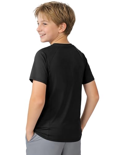 Image of Somaibo Boys Compression Shirt Athletic Football Short Sleeve for Kids | Youth Basketball Baseball Undershirts Quick Dry Sports Base Layer T-Shirt