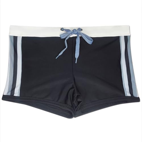 UXH Men's Brand Swimming Trunks Side Strips Surfing Swim Briefs Beach Short Pants Male Suit Swimwear4