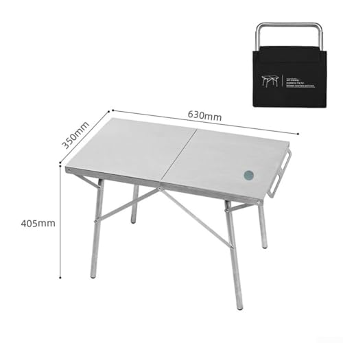 Table de camping pliable compacte en acier pour barbecue et aventures