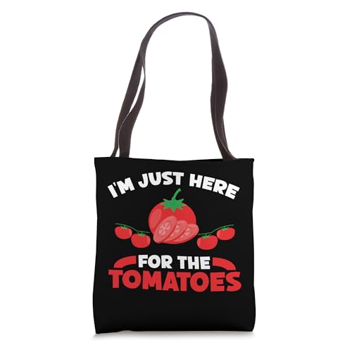 Just Here For Tomatoes Funny Plant-based Food Vegan Vibes Tote Bag