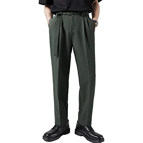 JEShifangjiusu Men's Flex Flat Front Straight Fit Pant Lightweight Sweatpants Loose Fit Athletic Pants Stretch Chino Pant (X-Large,Dark Green), Dark Green, X-Large